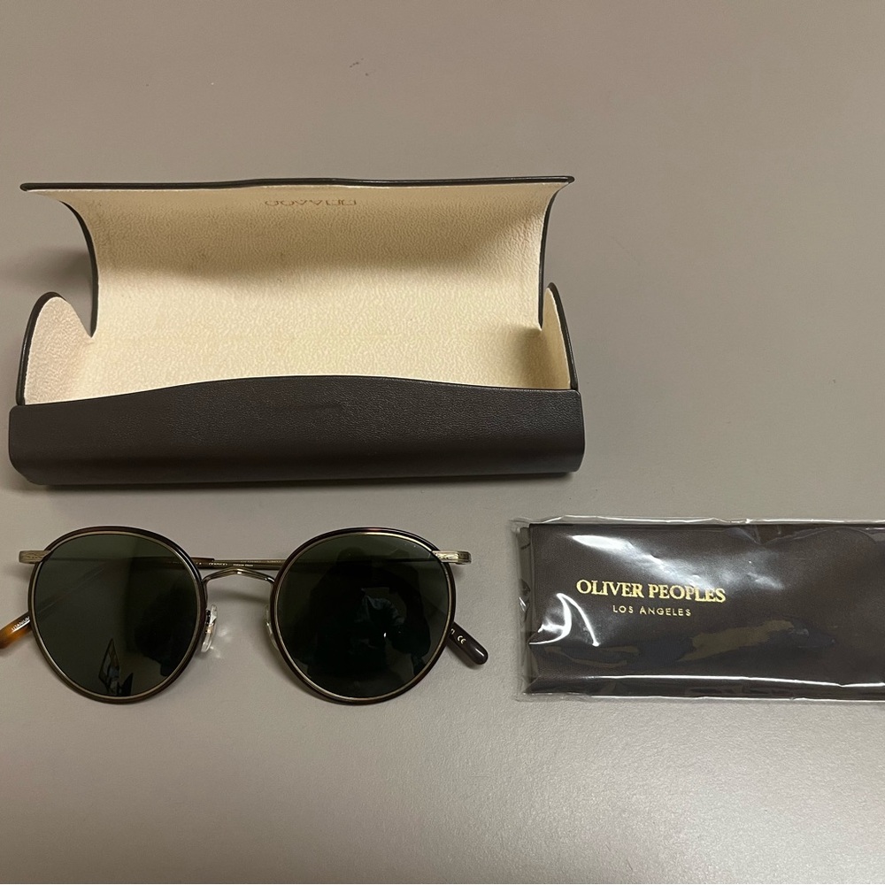Oliver Peoples Red and Gold Sunglasses - Picture 2 of 13